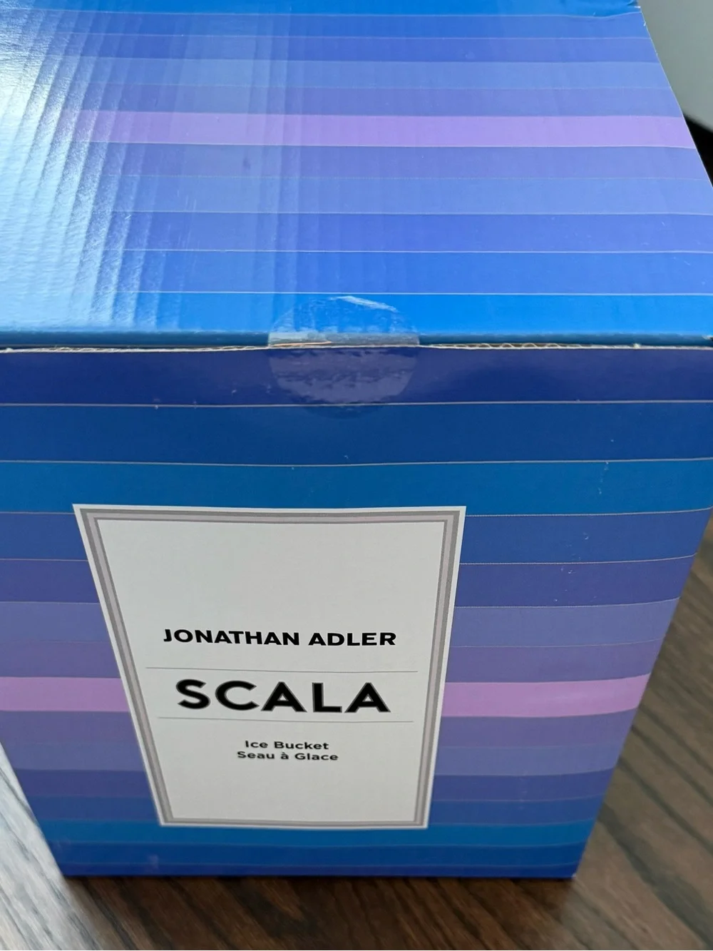 Jonathan Adler Blue and Purple Striped Ice Bucket NWT
